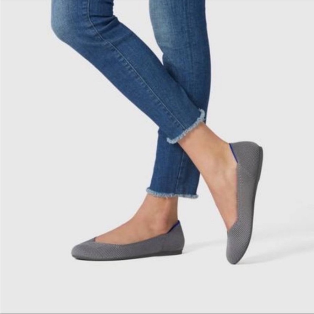Rothy's Navy and Gray Knit Flats round toe